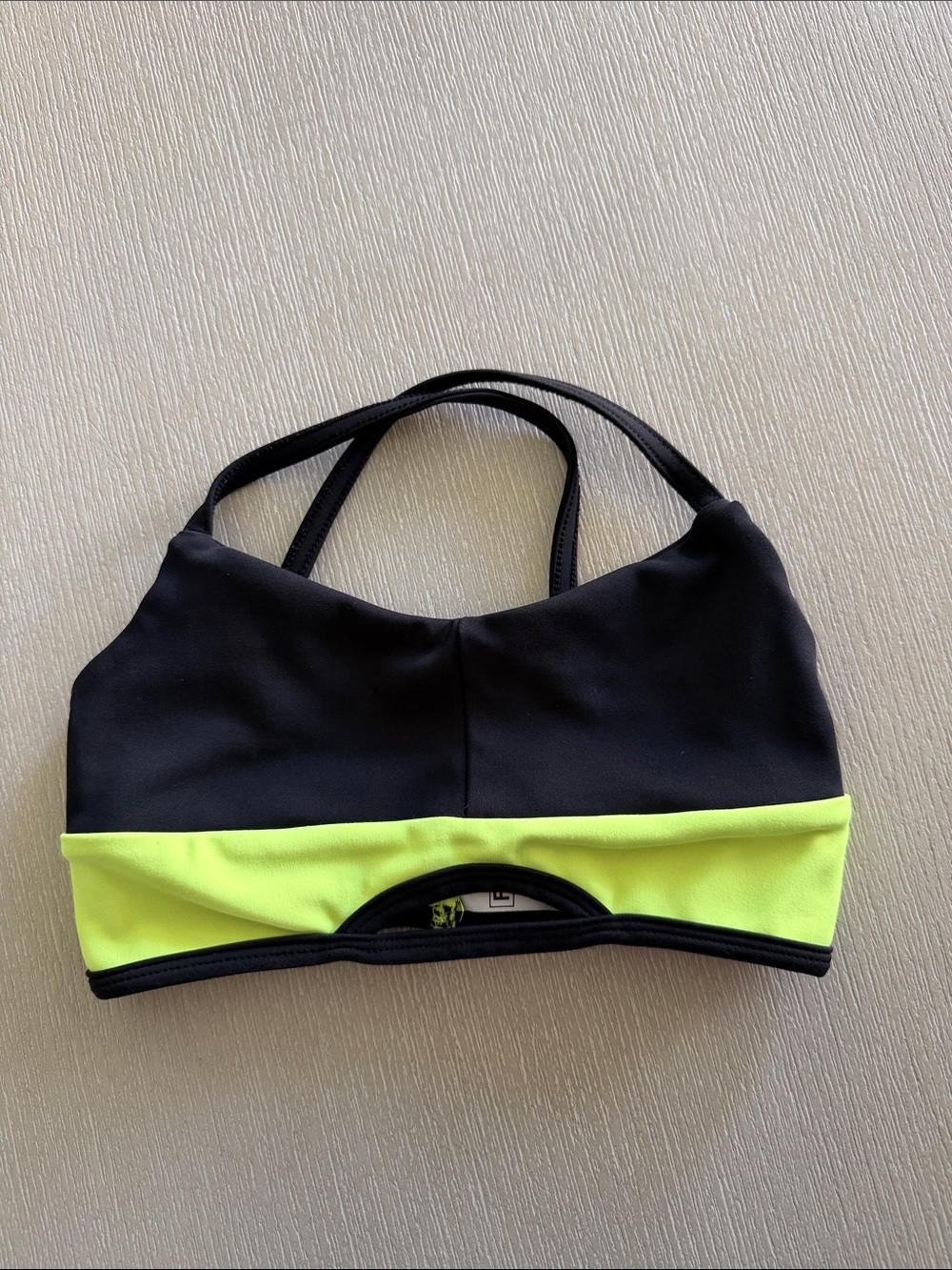 Five Dancewear Neon Yellow and Black Dance Top Youth Large